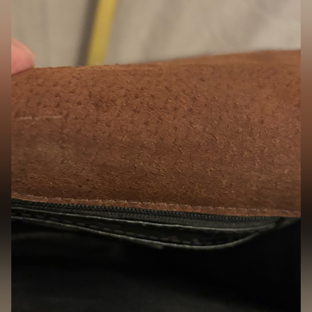 Brighton Brown and Black Woven Crossbody Bag- Retired. Braided Strap. - Picture 5 of 8